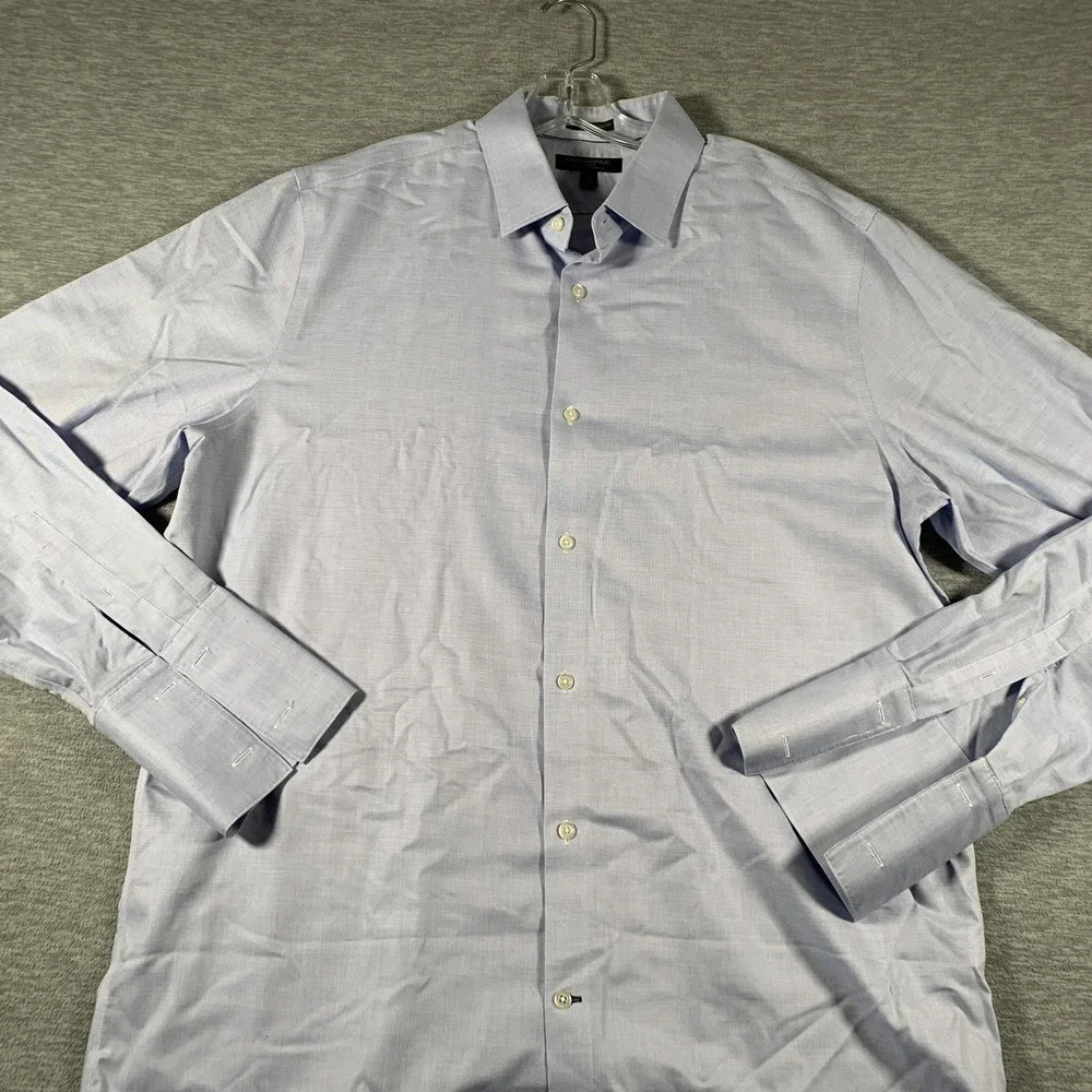 Banana‎ Republic Shirt Mens XL Blue Camden Standard Fit Non Iron Dress Check